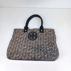 Tory Burch Jayden Logo Tweed Tote Bag Defect